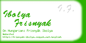 ibolya frisnyak business card