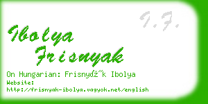 ibolya frisnyak business card